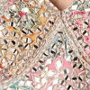 Peach Chinon Lehenga with Mirror Work